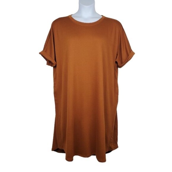 Wonderly Womens Short Sleeve Brown Tan Casual Comfy Pullover Dress Size XXL NWT - Picture 1 of 6
